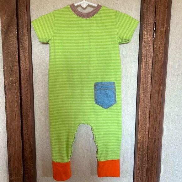 Ricrac & Ruffles Striped Pumpkin One-Piece - Picture 2 of 5